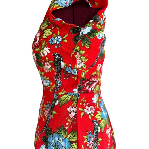 Womens Dress Size 16 Red Floral Tropical Vacation Resort Ready Packable - Picture 6 of 8